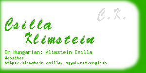 csilla klimstein business card